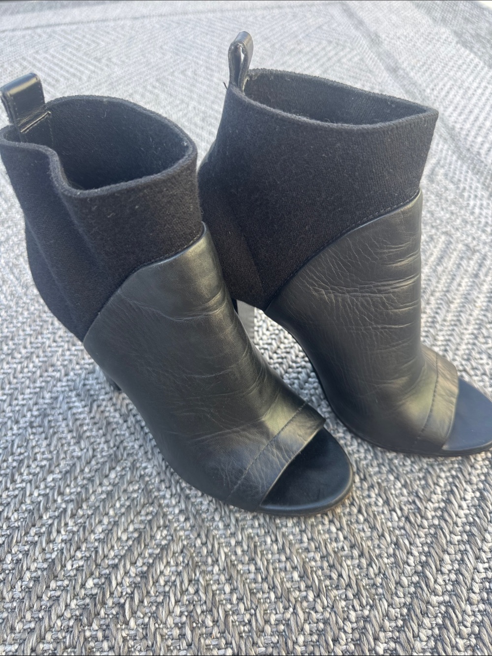Vince Black Open-Toe Ankle Booties